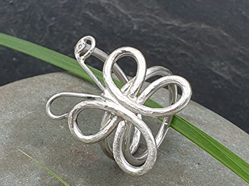 LeoLars-PABE Design Ring Schmetterling, Gr.63, aus 925er Silber mit Brilliant, Unikat, Handarbeit