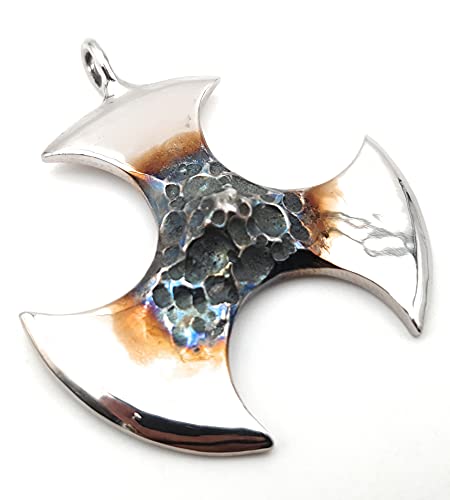 LeoLars-PABE Design Anhänger aus med. Edelstahl, Meteoriten Design, teil eloxiert, Unikat, Handarbeit