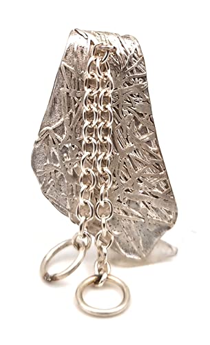 LeoLars-PABE Design Anhänger im Organic Structure Design aus 925er Silber mit zwei Ketten Elementen, Unikat, Handarbeit