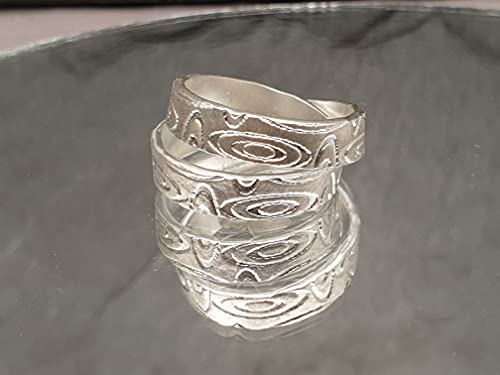LeoLars-PABE Doppel Ring aus 925er Silber, Gr.55, aus einem Stück, Structure Design, Unikat, Handarbeit