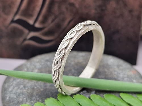 LeoLars-PABE 925er Silber Ring, Gr.64 (20.25), geflochtenes Tau, Seil, Maritim, seidenmatt, Meer, Küste, Unikat, Handarbeit