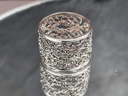 LeoLars-PABE Feiner Filigree Design Ring, Gr.55 (17.5), aus 925er Silber, aufwendig, einzigartig und stabil, Unikat, Handarbeit