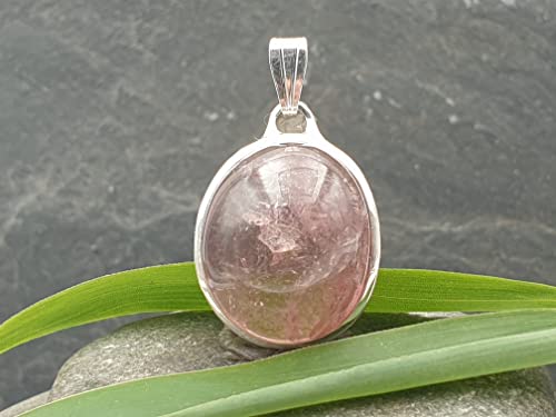 LeoLars-PABE Rosa Turmalin Anhänger aus 925er Silber, Turmalin Altrosa, 31.3ct. 20x16x10mm groß, Unikat, Handarbeit