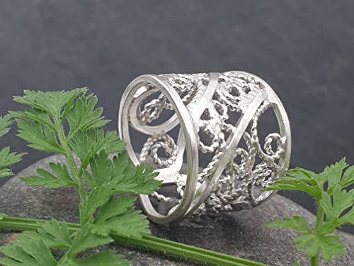 LeoLars-PABE Filigree Ring aus 925er Silber, Gr. 50-51, verspielt, leicht, traditionell doch modern, Unikat, Handarbeit