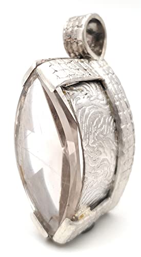 LeoLars-PABE Stylischer Rutil Rauchquarz Design Anhänger, 925er Silber, Spiegelschliff, versch. Muster, Unikat, Handarbeit