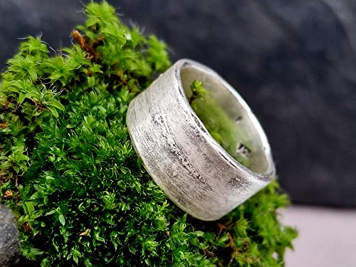 LeoLars-PABE Ring im Bambus Design aus 925er Silber, Gr.56-57, aus echten Bambusblättern, teilgeschwärzt, Unikat, Handarbeit