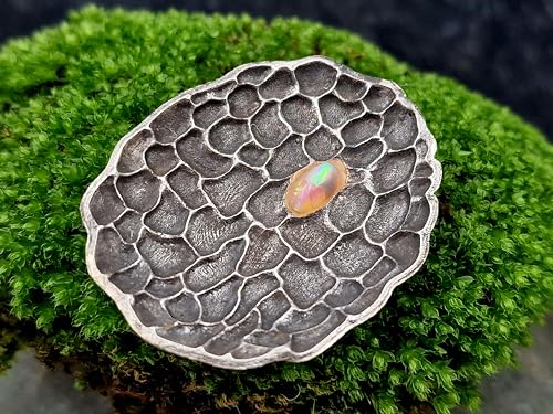 LeoLars-PABE Lightning Ridge Opal Design Anhänger aus 925er Silber mit geadertem Muster, teilgeschwärzt, aufhängung hinten, Unikat, Handarbeit