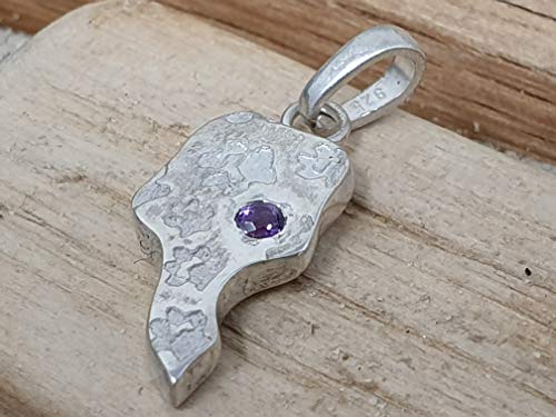 LeoLars-PABE 925er Silber Anhänger mit Pfötchen und Amethyst, Pfote, Unikat, Handarbeit
