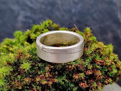 LeoLars-PABE Sandguss Ring Natur, Gr. 55, aus 925er Silber, natürliche Oberfläche, Unikat, Handarbeit