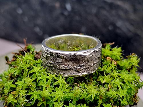 LeoLars-PABE Sushi Design Ring, Gr.56, aus 925er Silber mit echter Noriblatt Oberfläche, teilgeschwärzt, Unikat, Handarbeit