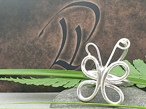 LeoLars-PABE Design Ring Schmetterling, Gr.63, aus 925er Silber mit Brilliant, Unikat, Handarbeit