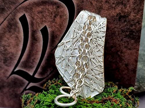 LeoLars-PABE Design Anhänger im Organic Structure Design aus 925er Silber mit zwei Ketten Elementen, Unikat, Handarbeit