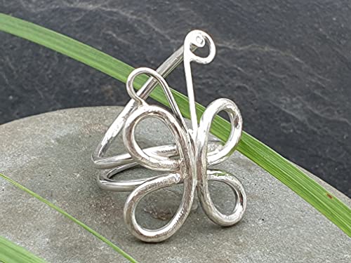 LeoLars-PABE Design Ring Schmetterling, Gr.63, aus 925er Silber mit Brilliant, Unikat, Handarbeit