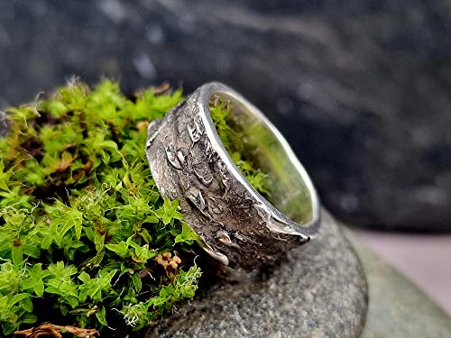 LeoLars-PABE Sushi Design Ring, Gr.56, aus 925er Silber mit echter Noriblatt Oberfläche, teilgeschwärzt, Unikat, Handarbeit