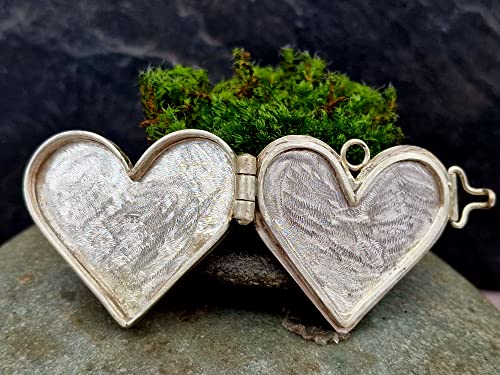 LeoLars-PABE 925er Silber Medaillon Broken Heart, groß, massiv, teilgeschwärzt, Design Medaillon, Unikat, Handarbeit