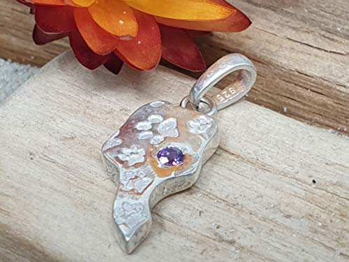 LeoLars-PABE 925er Silber Anhänger mit Pfötchen und Amethyst, Pfote, Unikat, Handarbeit
