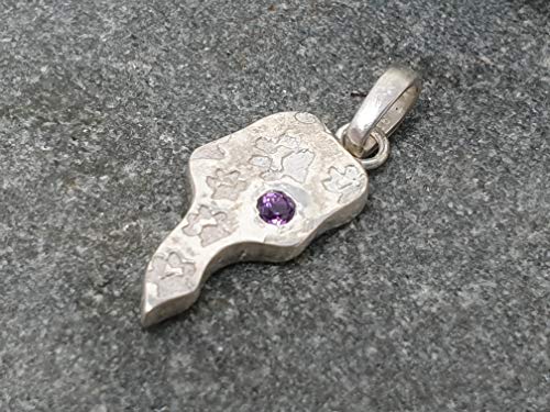 LeoLars-PABE 925er Silber Anhänger mit Pfötchen und Amethyst, Pfote, Unikat, Handarbeit