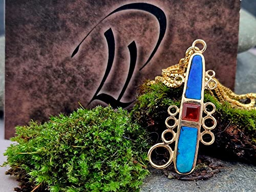 LeoLars-PABE 585er Gold Design Anhänger mit zwei GEM Boulder Opalen und einem Feueropal, Maritim, Leuchturm, mit Double Gold Kette, Unikat, Handarbeit