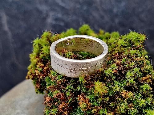 LeoLars-PABE Sandguss Ring Natur, Gr. 55, aus 925er Silber, natürliche Oberfläche, Unikat, Handarbeit