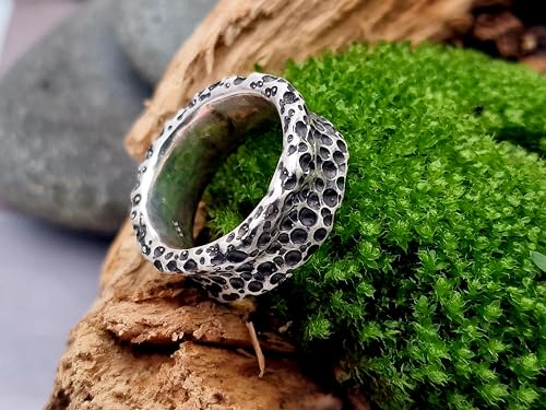 LeoLars-PABE Lava Design Ring, Gr.58, aus 925er Silber, teilgeschwärzt, Oberfläche wie Lavagestein, Unikat, Handarbeit