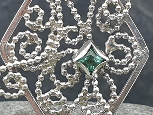 LeoLars-PABE Hellblauer Turmalin Filigree Anhänger, 925er Silber, Traditionell und Modern, Unikat, Handarbeit
