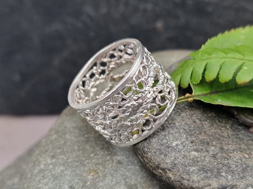 LeoLars-PABE Feiner Filigree Design Ring, Gr.55 (17.5), aus 925er Silber, aufwendig, einzigartig und stabil, Unikat, Handarbeit