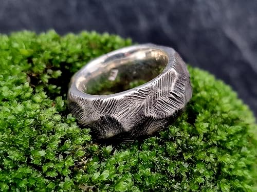 LeoLars-PABE Design Ring, Gr.56 (17,8), aus 925er Silber im Felsenlook, grob, rauh, massiv, wie ein Stein, teilgeschwärzt, Unikat, Handarbeit