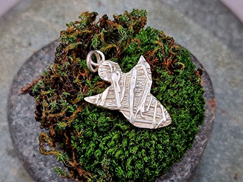 LeoLars-PABE Schutzengel Design Anhänger im Organic Structure Design aus 925er Silber, teigeschwärzt, 23.4x15.9x1.6mm, Unikat, Handarbeit