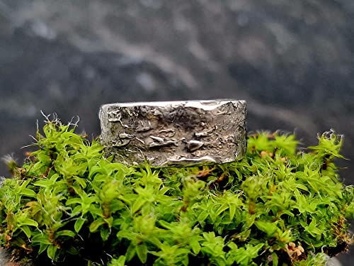 LeoLars-PABE Sushi Design Ring, Gr.56, aus 925er Silber mit echter Noriblatt Oberfläche, teilgeschwärzt, Unikat, Handarbeit