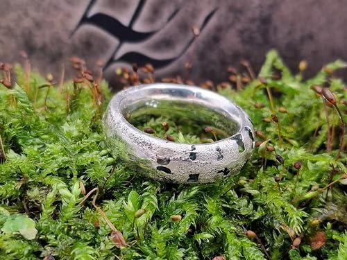 LeoLars-PABE Sandguss Design Ring, Gr.54 (17,2), aus 925er Silber mit eingegossenen echten blauen Saphiren, Unikat, Handarbeit