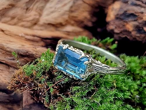 LeoLars-PABE Aquamarin Design Ring, Gr. 59, aus 585er Gelbgold im organischen Wurzel und Holz Design, Unikat, Handarbeit