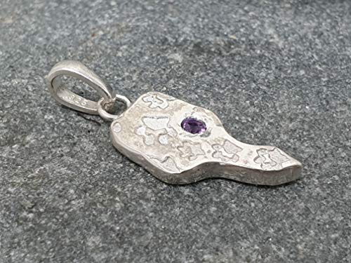LeoLars-PABE 925er Silber Anhänger mit Pfötchen und Amethyst, Pfote, Unikat, Handarbeit