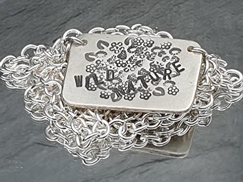 LeoLars-PABE Wild Nature Design Anhänger aus 925er Silber mit Ankerkette in Wunschlänge, Massiv, Unikat, Handarbeit