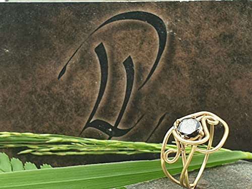 LeoLars-PABE Schwarzer Diamant 1.39ct. Ring Gr.57 aus 750er Gold, verspielt, zart, Golddraht, Unikat, Handarbeit
