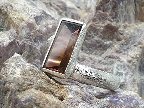 LeoLars-PABE Design Ring aus 925er Silber mit Turmalin in Spiegelschliff, Gr.62, Unikat, Handarbeit
