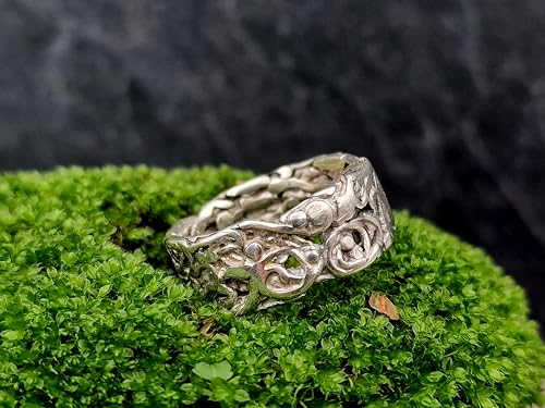 LeoLars-PABE 925er Silber Design Ring, Gr. 60, luftiges Kringel Design, Unikat, Handarbeit