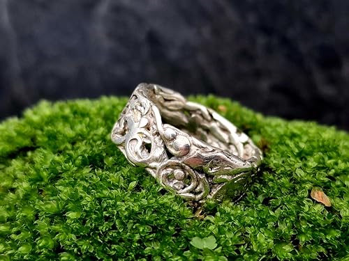 LeoLars-PABE 925er Silber Design Ring, Gr. 60, luftiges Kringel Design, Unikat, Handarbeit
