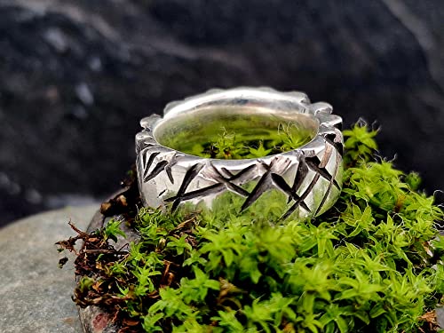 LeoLars-PABE Design Ring aus 925er Silber, Gr. 61-62, sehr massiv, Unisex, teilgeschwärzt, Bikerring, Unikat, Handarbeit