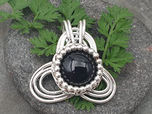LeoLars-PABE Magischer Onyx Anhänger aus 925er Silber, Hexen Anhänger, Galeriefassung, Unikat, Handarbeit