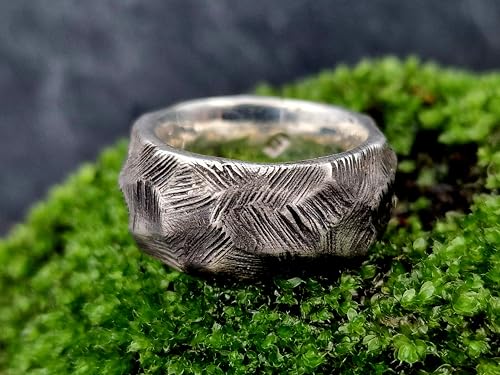 LeoLars-PABE Design Ring, Gr.56 (17,8), aus 925er Silber im Felsenlook, grob, rauh, massiv, wie ein Stein, teilgeschwärzt, Unikat, Handarbeit