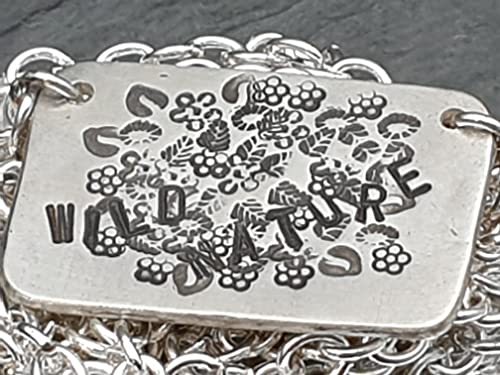 LeoLars-PABE Wild Nature Design Anhänger aus 925er Silber mit Ankerkette in Wunschlänge, Massiv, Unikat, Handarbeit