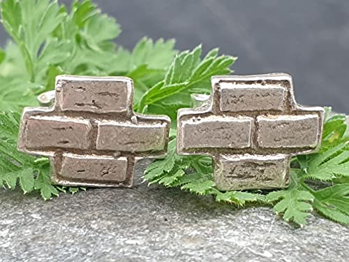 Mauer Ohrstecker aus 925er Silber, teilgeschwärzt, Unikat, Handarbeit