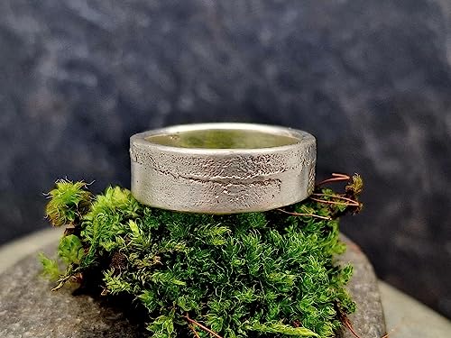 LeoLars-PABE Sandguss Ring Natur, Gr. 55, aus 925er Silber, natürliche Oberfläche, Unikat, Handarbeit