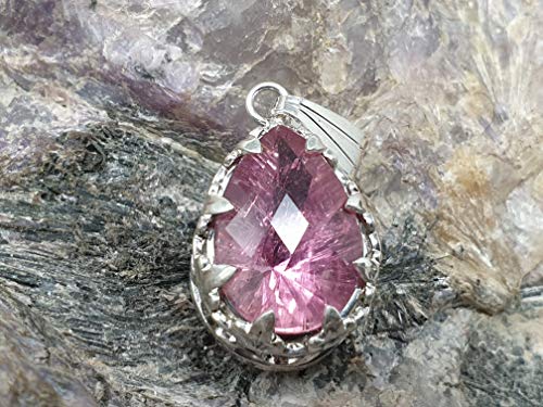 LeoLars-PABE Rosa Turmalin Anhänger aus 925er Silber, verspielt, grazil, Unikat, Handarbeit
