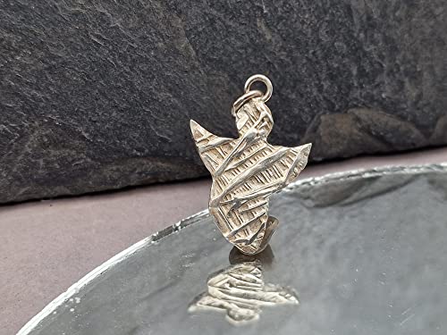 LeoLars-PABE Schutzengel Design Anhänger im Organic Structure Design aus 925er Silber, teigeschwärzt, 23.4x15.9x1.6mm, Unikat, Handarbeit