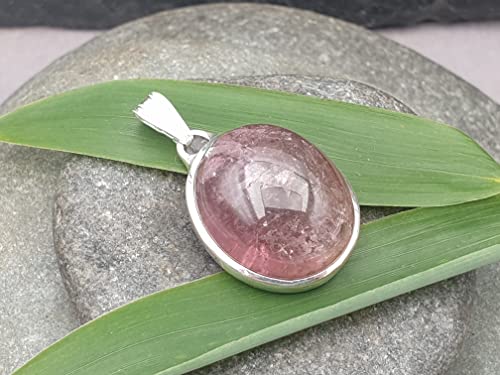 LeoLars-PABE Rosa Turmalin Anhänger aus 925er Silber, Turmalin Altrosa, 31.3ct. 20x16x10mm groß, Unikat, Handarbeit