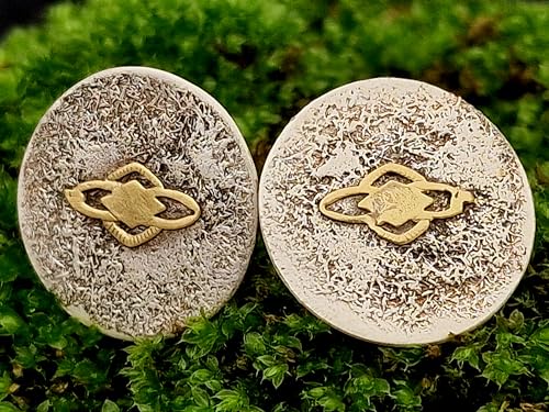 Design Ohrstecker aus 925er Silber mit feiner wilder Oberflächen Struktur Und Gelbgold Elementen, Unikat, Handarbeit