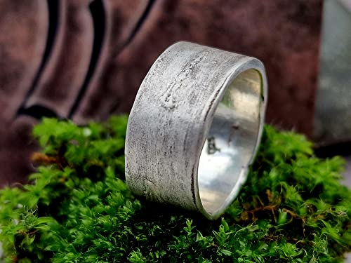 LeoLars-PABE Ring im Bambus Design aus 925er Silber, Gr.56-57, aus echten Bambusblättern, teilgeschwärzt, Unikat, Handarbeit
