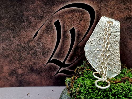 LeoLars-PABE Design Anhänger im Organic Structure Design aus 925er Silber mit zwei Ketten Elementen, Unikat, Handarbeit