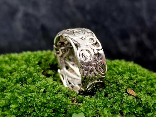 LeoLars-PABE 925er Silber Design Ring, Gr. 60, luftiges Kringel Design, Unikat, Handarbeit